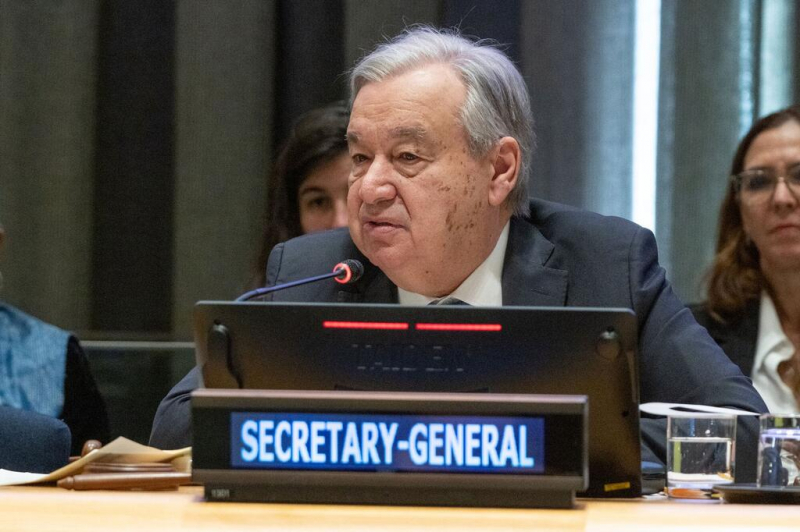 Secretary-General Ant&oacute;nio Guterres addresses attendees at a townhall meeting on Civil Society in the margins of the 70th session of the Commission on the Status of Women (CSW).